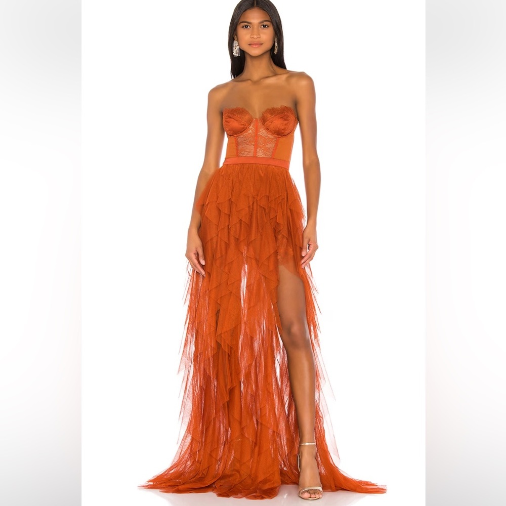 For Love and Lemons Bustier Dress - Rust